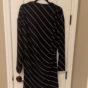 H&M Black Dress with White Diagonal Stripes
